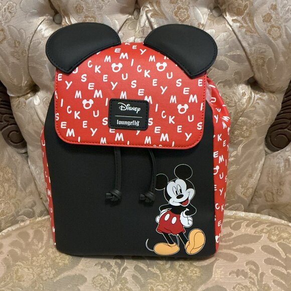 Mickey Mouse Loungefly Drawstring Backpack and Wallet Set - Picture 2 of 8